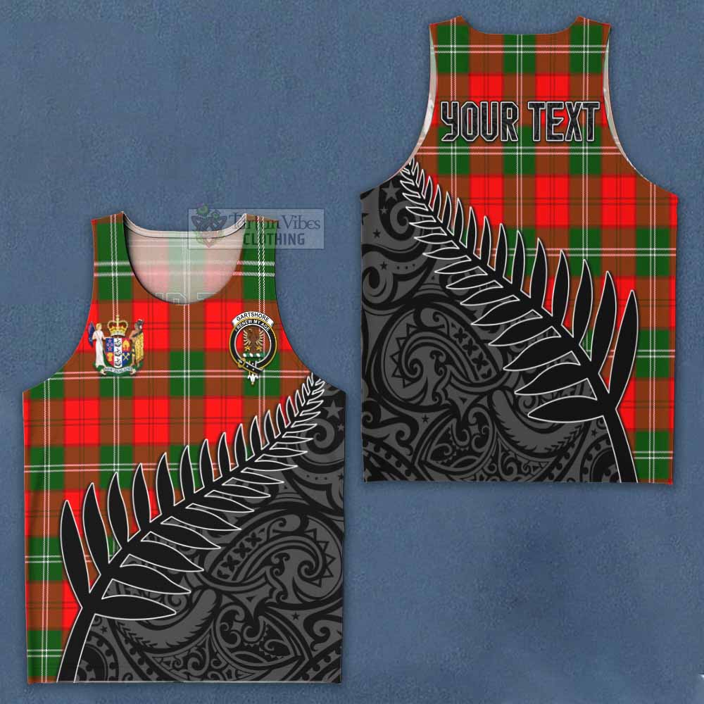 Tartan Vibes Clothing Gartshore Crest Tartan Men's Tank Top with New Zealand Silver Fern Half Style