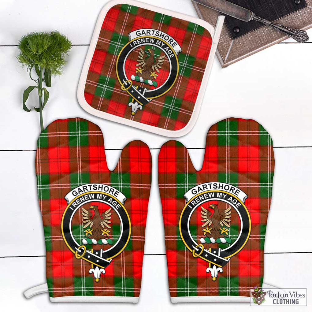 Gartshore Tartan Combo Oven Mitt & Pot-Holder with Family Crest Combo 1 Oven Mitt & 1 Pot-Holder White - Tartan Vibes Clothing