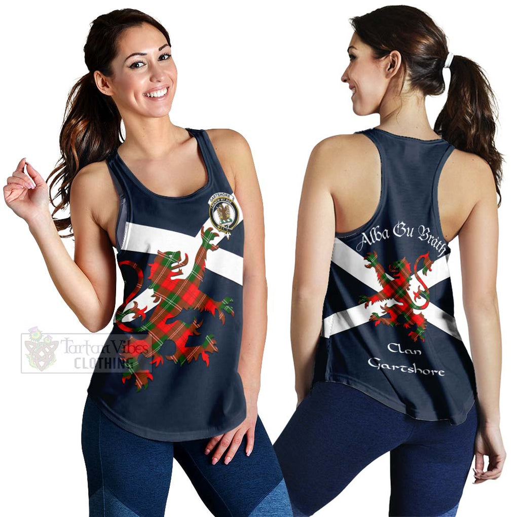 Tartan Vibes Clothing Gartshore Tartan Lion Rampant Women's Racerback Tanks – Proudly Display Your Heritage with Alba Gu Brath and Clan Name