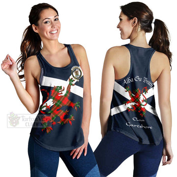 Gartshore Tartan Lion Rampant Women's Racerback Tanks  Proudly Display Your Heritage with Alba Gu Brath and Clan Name