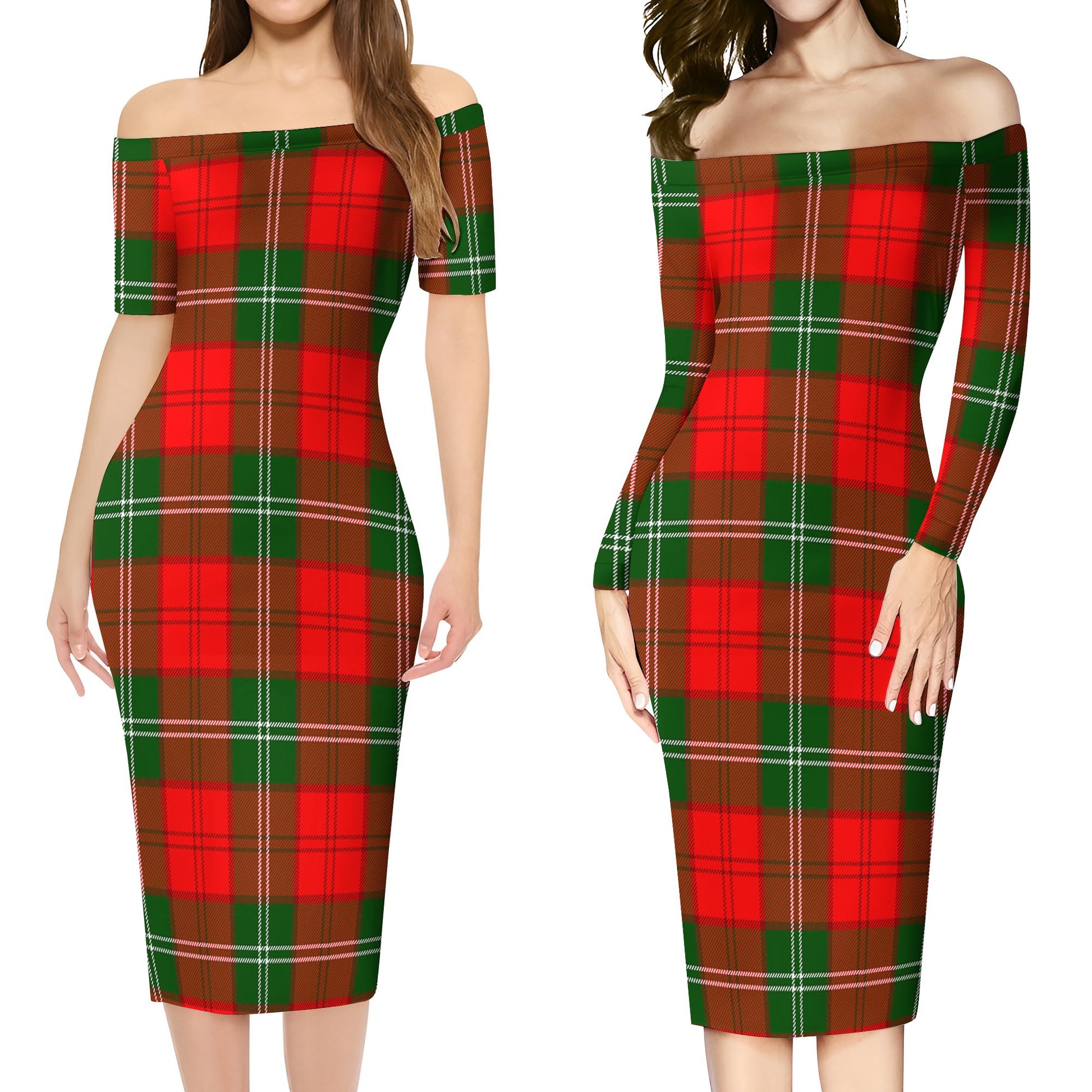 Gartshore Tartan Off Shoulder Lady Dress Women's Dress - Tartanvibesclothing