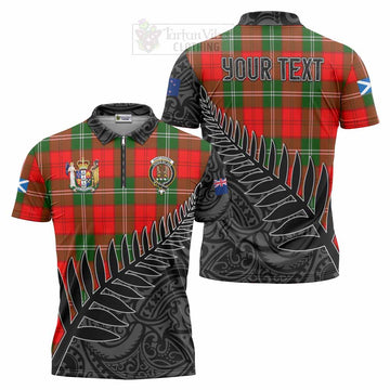 Gartshore Crest Tartan Zipper Polo Shirt with New Zealand Silver Fern Half Style