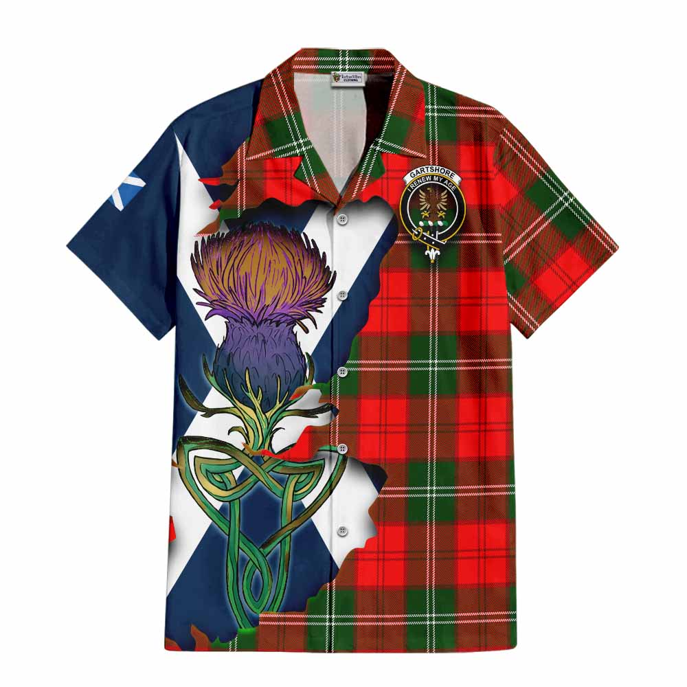 Gartshore Tartan Family Crest Hawaiian Shirt Scottish Thistle Celtic Inspired Kid - Tartan Vibes Clothing
