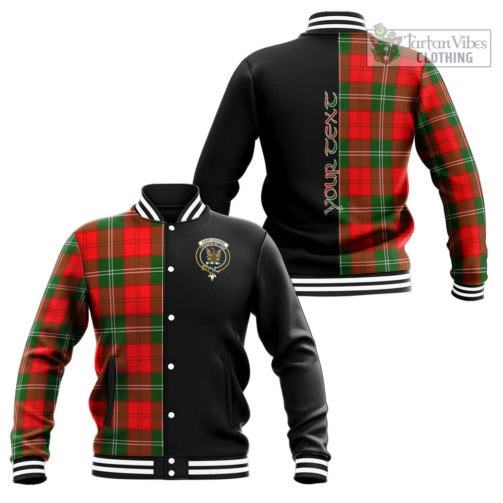 Gartshore Tartan Baseball Jacket with Family Crest and Half Of Me Style Unisex - Tartanvibesclothing Shop