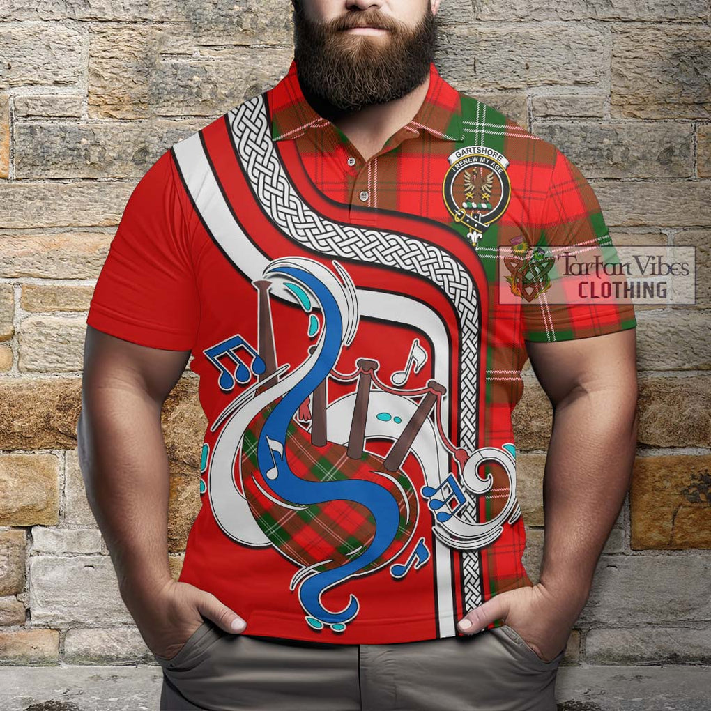 Tartan Vibes Clothing Gartshore Tartan Polo Shirt with Epic Bagpipe Style