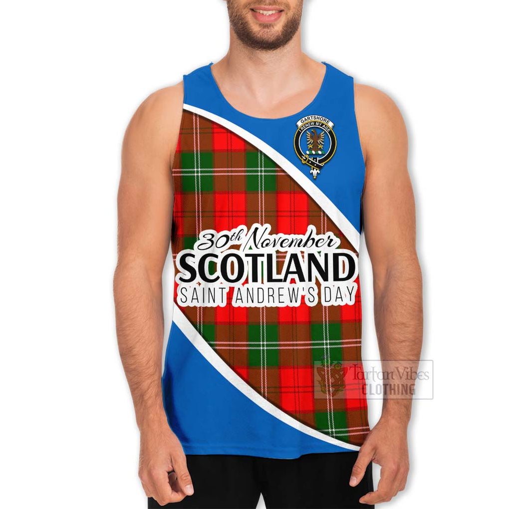 Tartan Vibes Clothing Gartshore Family Crest Tartan Men's Tank Top Celebrate Saint Andrew's Day in Style