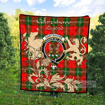 Gartshore Tartan Quilt with Family Crest and Scottish Symbol Style