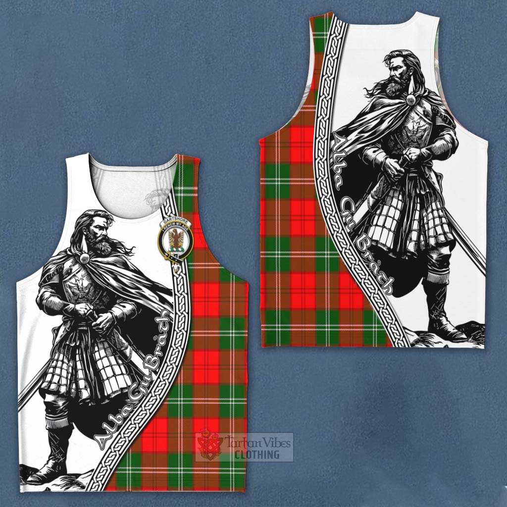 Tartan Vibes Clothing Gartshore Tartan Clan Crest Men's Tank Top with Highlander Warrior Celtic Style