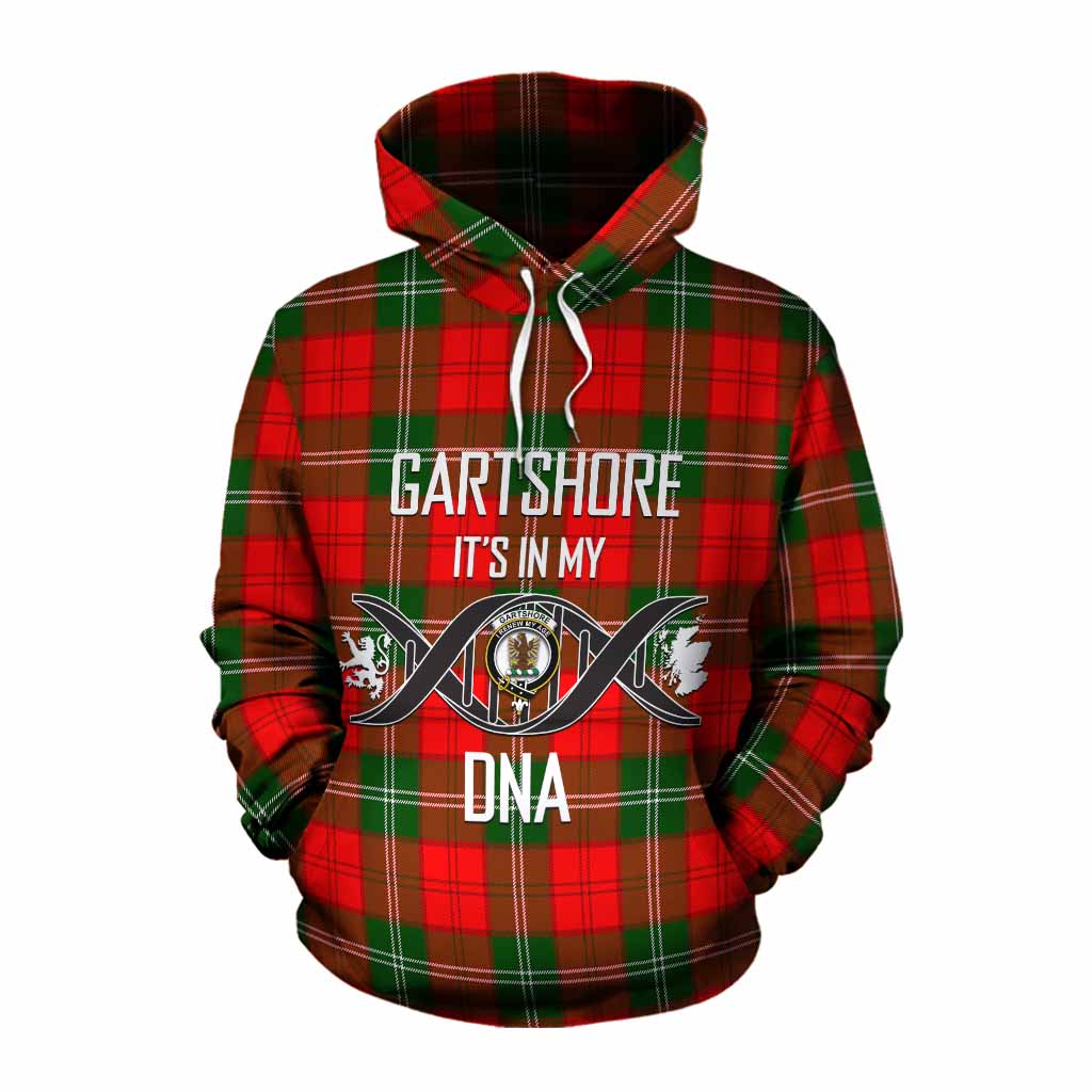 Tartan Vibes Clothing Gartshore Tartan Cotton Hoodie with Family Crest DNA In Me Style