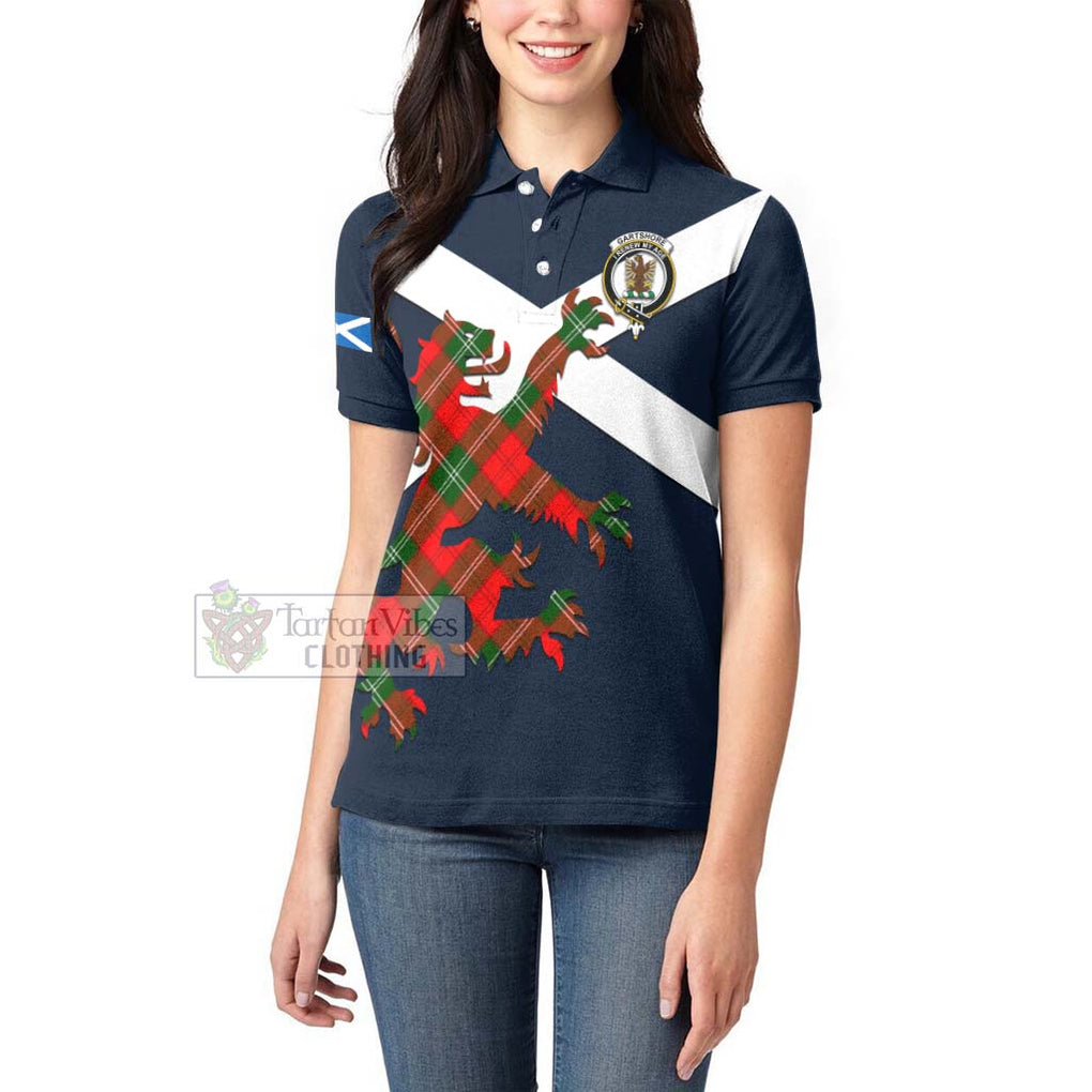 Tartan Vibes Clothing Gartshore Tartan Lion Rampant Women's Polo Shirt – Proudly Display Your Heritage with Alba Gu Brath and Clan Name