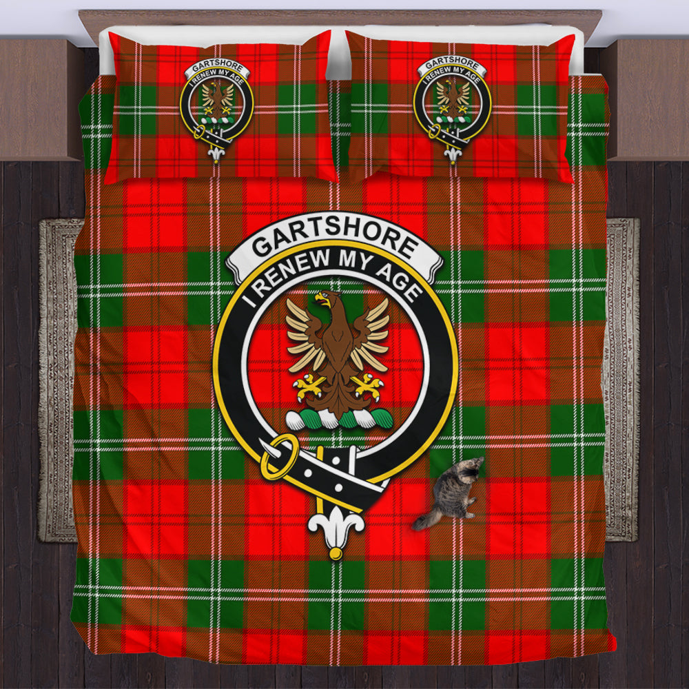 Gartshore Tartan Bedding Set with Family Crest US Bedding Set - Tartan Vibes Clothing