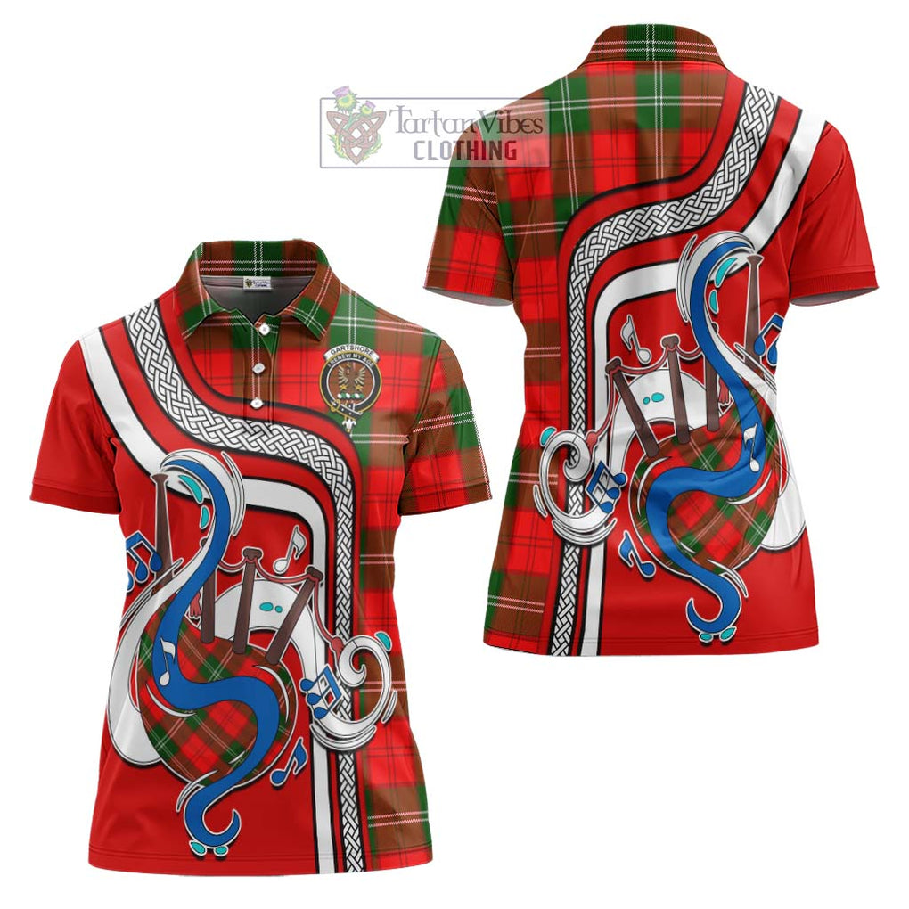 Gartshore Tartan Women's Polo Shirt with Epic Bagpipe Style Women - Tartanvibesclothing Shop