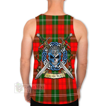 Gartshore Tartan Men's Tank Top with Family Crest Celtic Skull Style