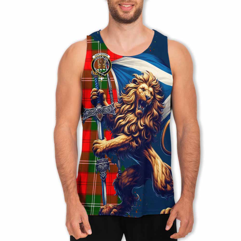 Tartan Vibes Clothing Gartshore Tartan Family Crest Men's Tank Top with Scottish Majestic Lion