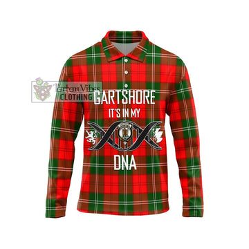 Gartshore Tartan Long Sleeve Polo Shirt with Family Crest DNA In Me Style