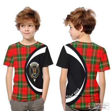 Gartshore Tartan Kid T-Shirt with Family Crest Circle Style