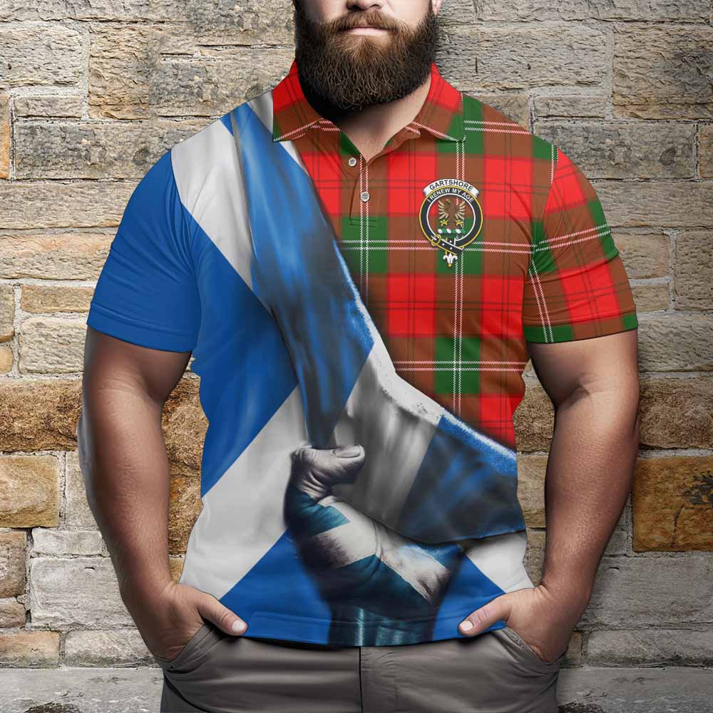 Tartan Vibes Clothing Gartshore Tartan Polo Shirt with Family Crest Scotland Patriotic Style