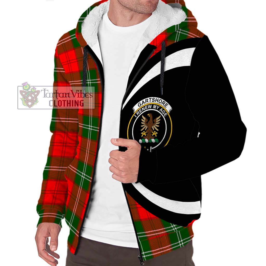 Gartshore Tartan Sherpa Hoodie with Family Crest Circle Style Unisex S - Tartan Vibes Clothing