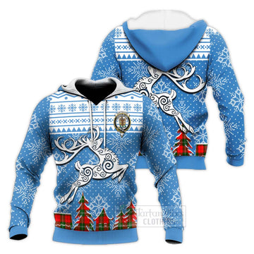 Gartshore Clan Christmas Knitted Hoodie Celtic Reindeer Style