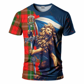 Gartshore Tartan Family Crest T-Shirt with Scottish Majestic Lion