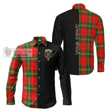 Gartshore Tartan Long Sleeve Button Shirt with Family Crest and Half Of Me Style