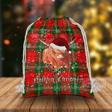 Gartshore Tartan Christmas Santa's Bag with Highland Cow