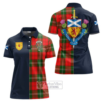 Gartshore Tartan Women's Polo Shirt Alba with Scottish Lion Royal Arm Half Style