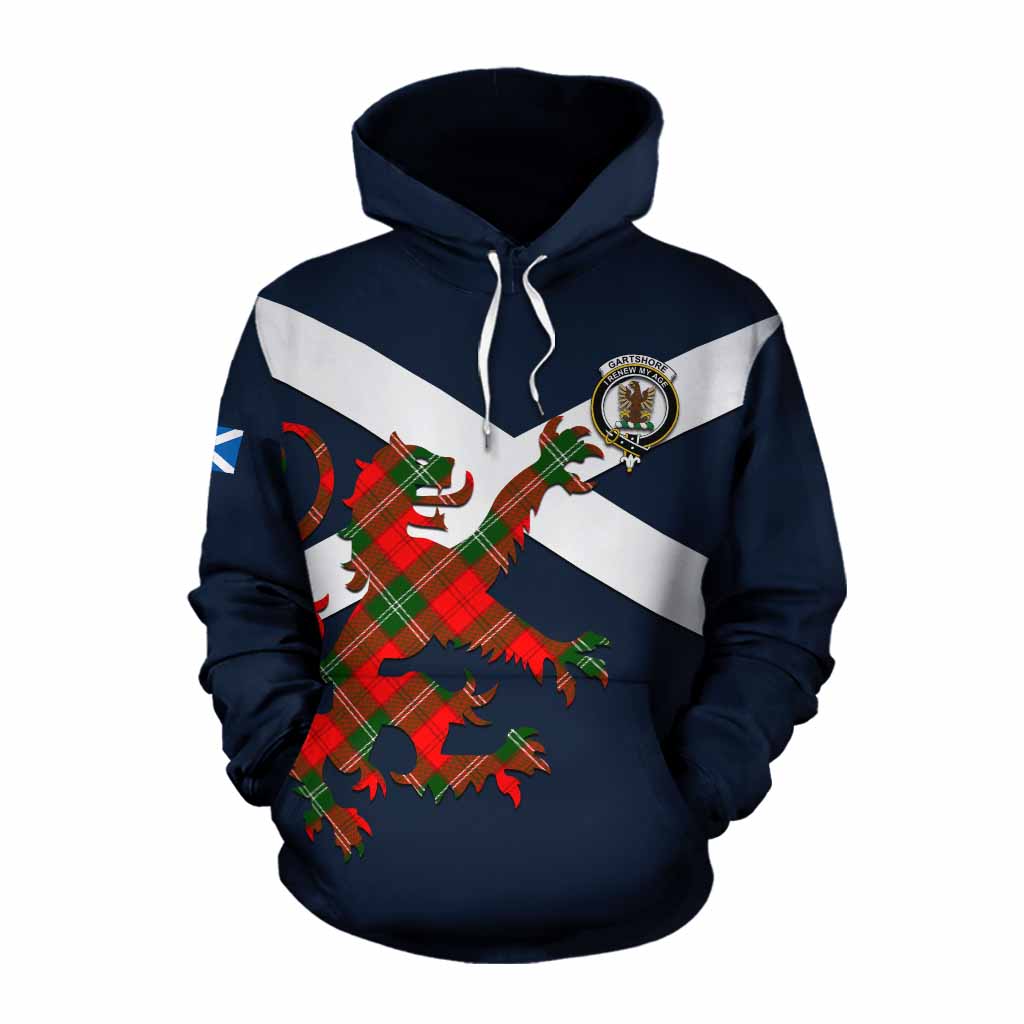 Tartan Vibes Clothing Gartshore Tartan Lion Rampant Cotton Hoodie Proudly Display Your Heritage with Alba Gu Brath and Clan Name