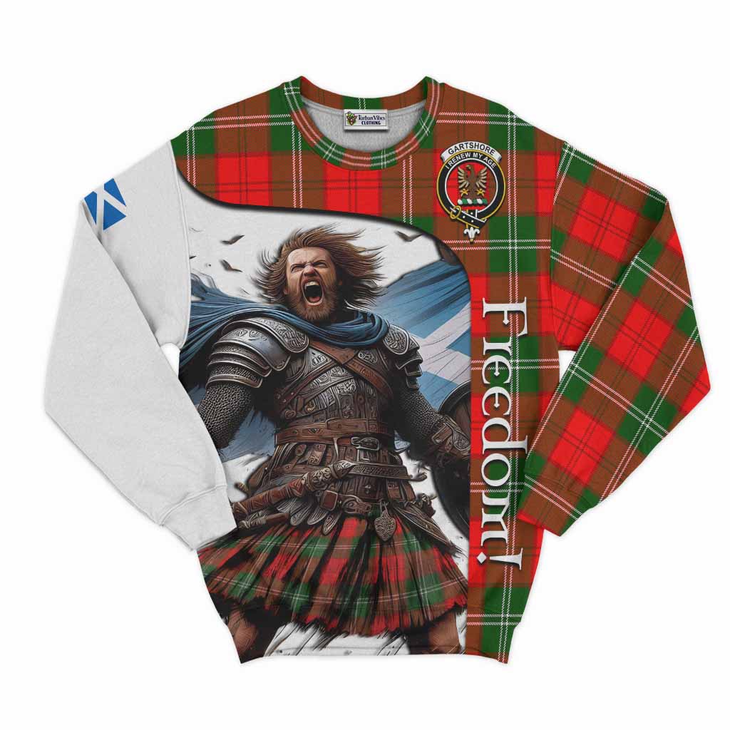 Tartan Vibes Clothing Gartshore Crest Tartan Sweatshirt Inspired by the Freedom of Scottish Warrior