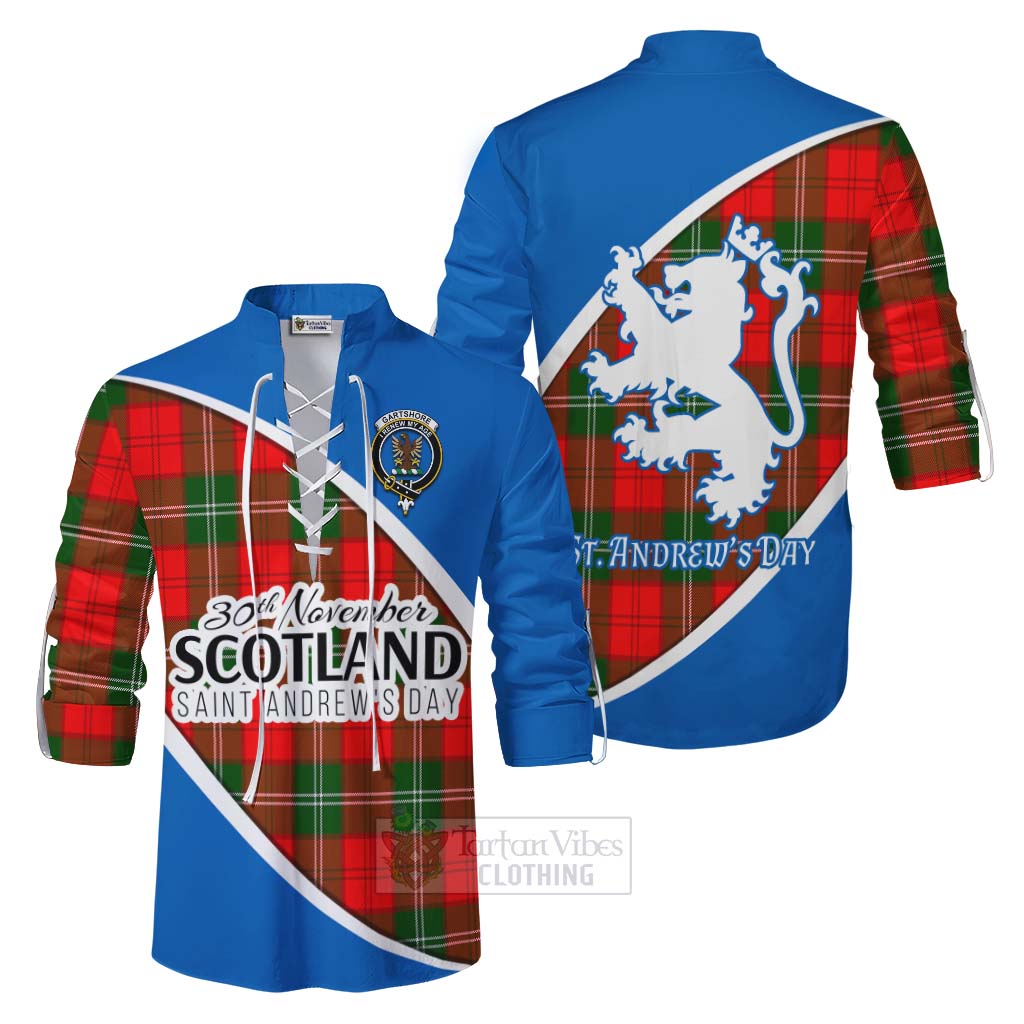 Tartan Vibes Clothing Gartshore Family Crest Tartan Ghillie Kilt Shirt Celebrate Saint Andrew's Day in Style