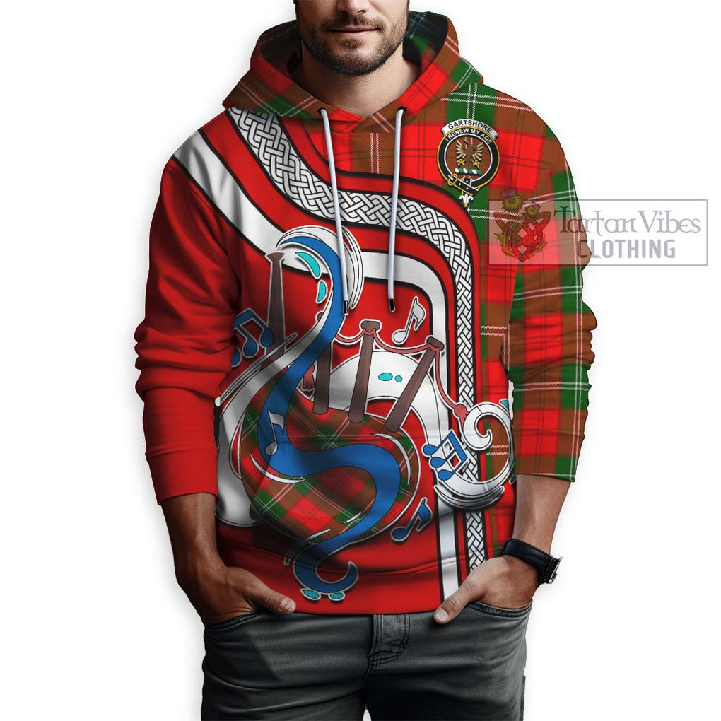 Gartshore Tartan Hoodie with Epic Bagpipe Style Zip Hoodie - Tartanvibesclothing Shop