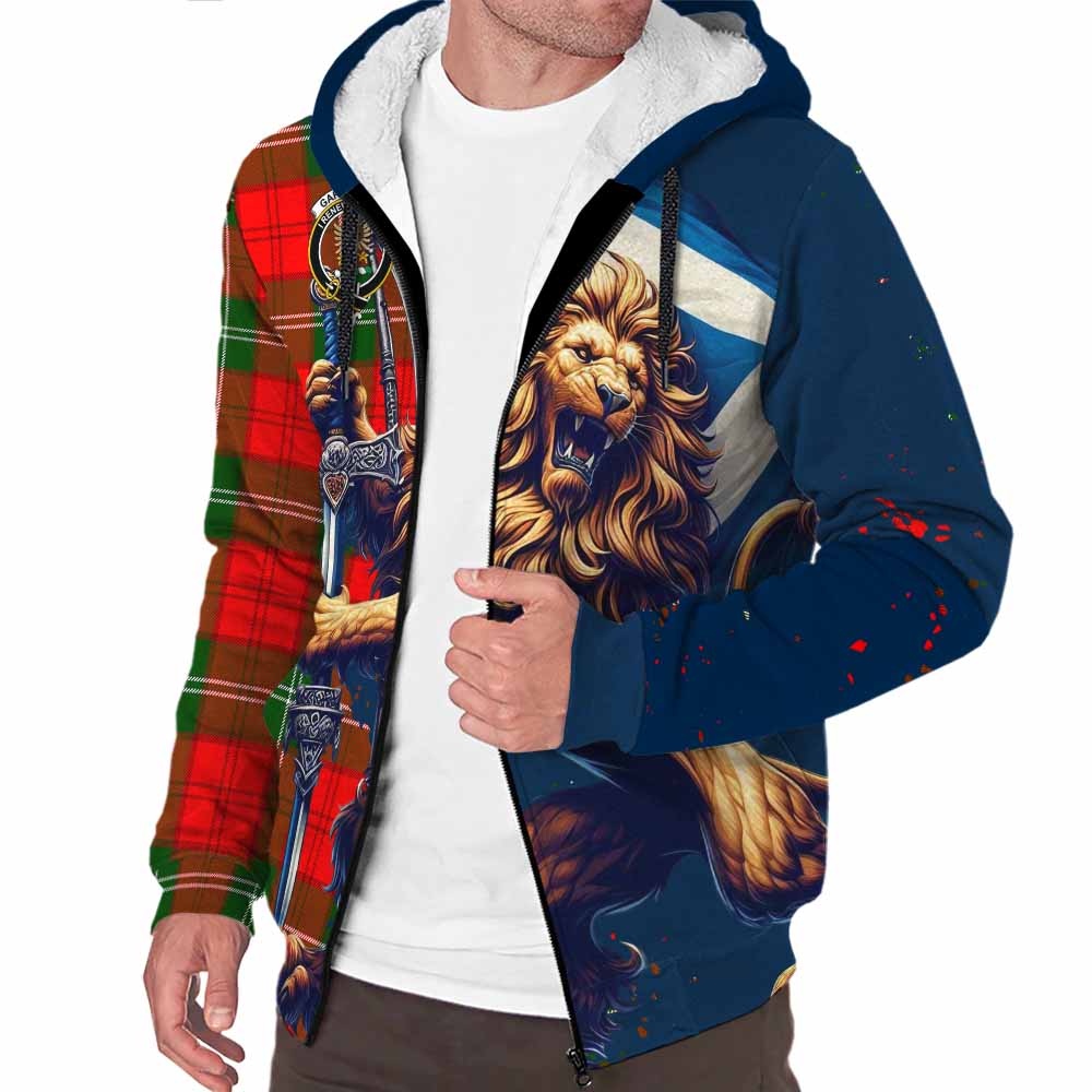 Tartan Vibes Clothing Gartshore Tartan Family Crest Sherpa Hoodie with Scottish Majestic Lion