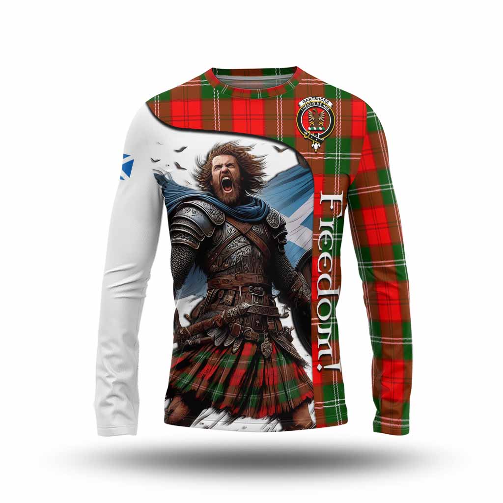 Tartan Vibes Clothing Gartshore Crest Tartan Long Sleeve T-Shirt Inspired by the Freedom of Scottish Warrior