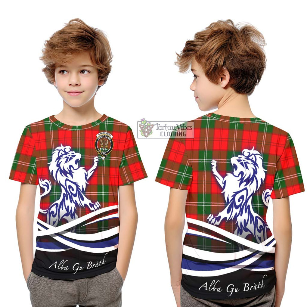 Gartshore Tartan Kid T-Shirt with Alba Gu Brath Regal Lion Emblem Youth XL Size14 - Tartanvibesclothing Shop