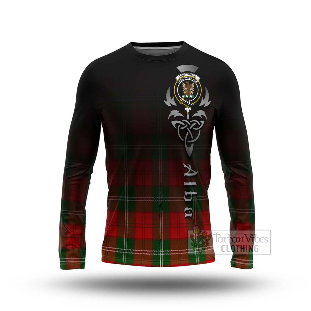 Tartan Vibes Clothing Gartshore Tartan Long Sleeve T-Shirt Featuring Alba Gu Brath Family Crest Celtic Inspired