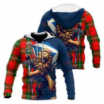 Gartshore Tartan Family Crest Knitted Hoodie with Scottish Majestic Lion