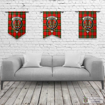 Gartshore Tartan Gonfalon, Tartan Banner with Family Crest