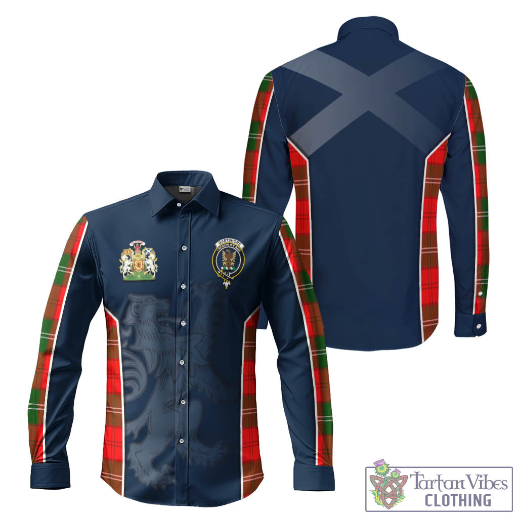 Tartan Vibes Clothing Gartshore Tartan Long Sleeve Button Up Shirt with Family Crest and Lion Rampant Vibes Sport Style