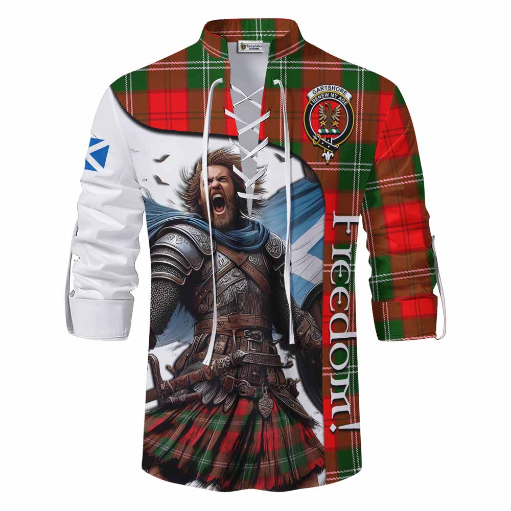 Tartan Vibes Clothing Gartshore Crest Tartan Ghillie Kilt Shirt Inspired by the Freedom of Scottish Warrior