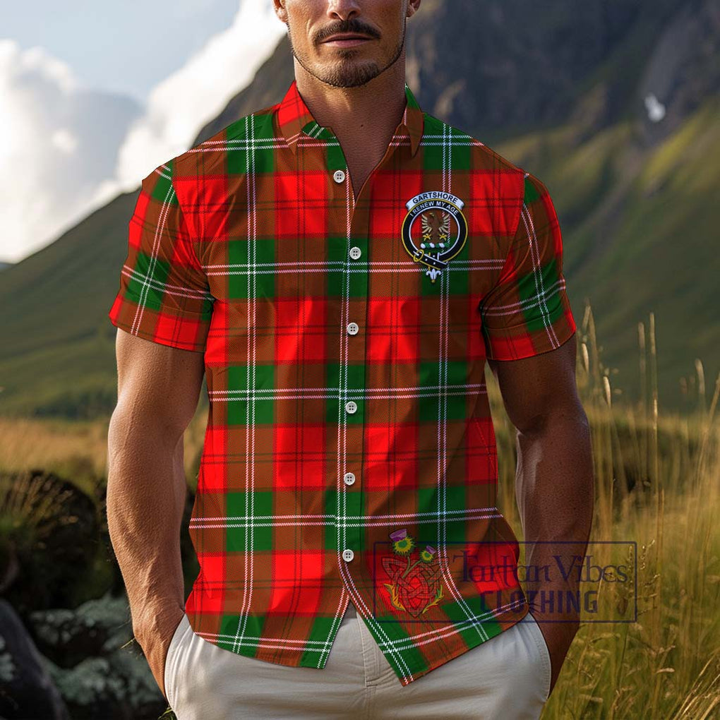 Gartshore Tartan Cotton Hawaiian Shirt with Family Crest Adult - Tartan Vibes Clothing