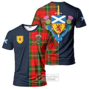 Gartshore Tartan T-Shirt Alba with Scottish Lion Royal Arm Half Style