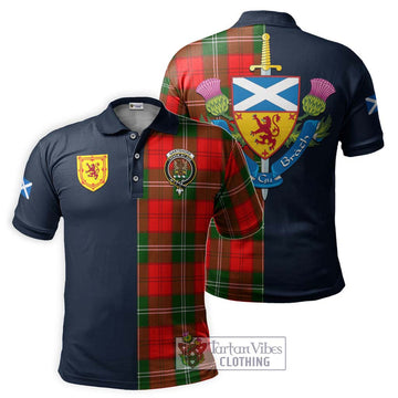 Gartshore Tartan Polo Shirt Alba with Scottish Lion Royal Arm Half Style