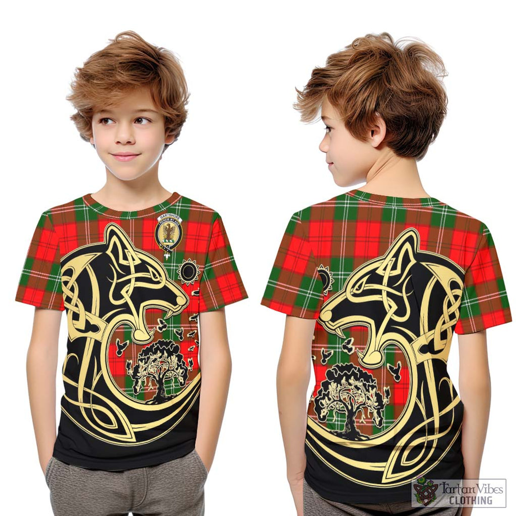 Gartshore Tartan Kid T-Shirt with Family Crest Celtic Wolf Style Youth XL Size14 - Tartan Vibes Clothing