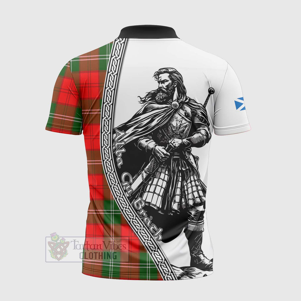 Tartan Vibes Clothing Gartshore Tartan Clan Crest Zipper Polo Shirt with Highlander Warrior Celtic Style