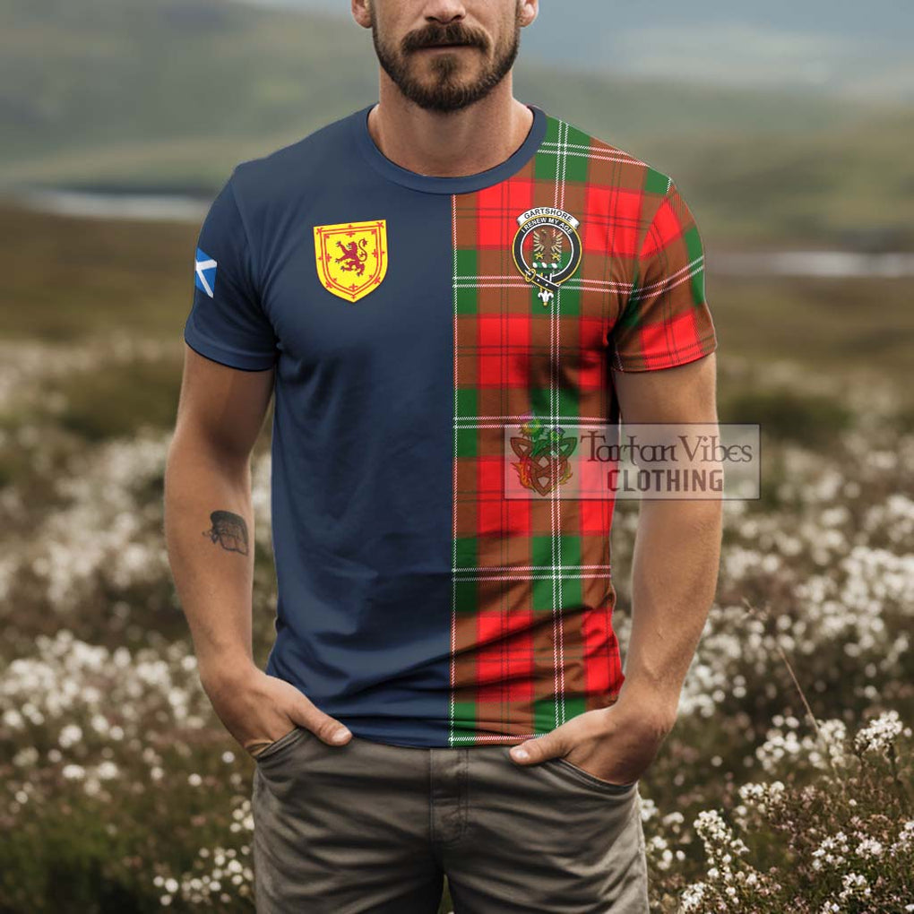 Tartan Vibes Clothing Gartshore Tartan T-Shirt Alba with Scottish Lion Royal Arm Half Style