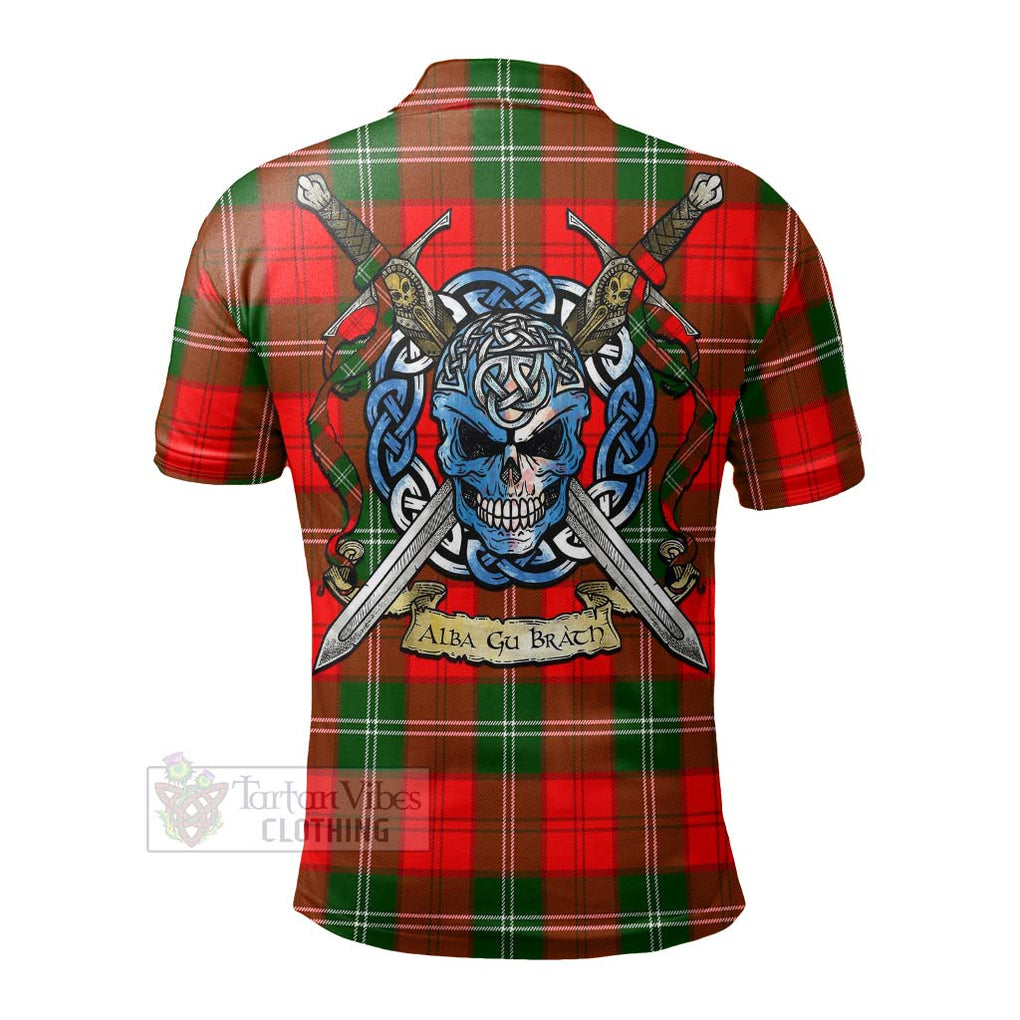 Tartan Vibes Clothing Gartshore Tartan Polo Shirt with Family Crest Celtic Skull Style