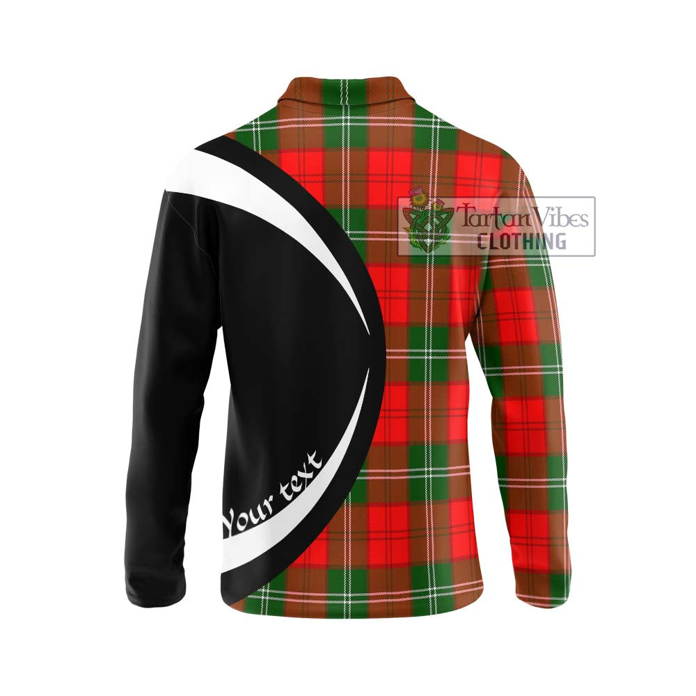 Gartshore Tartan Long Sleeve Polo Shirt with Family Crest Circle Style - Tartan Vibes Clothing