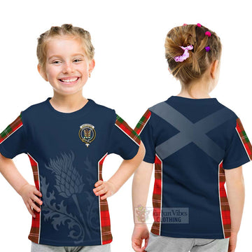 Gartshore Tartan Kid T-Shirt with Family Crest and Scottish Thistle Vibes Sport Style