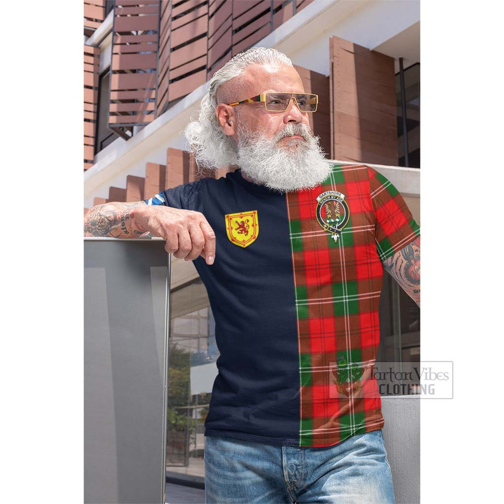 Tartan Vibes Clothing Gartshore Tartan Cotton T-shirt with Scottish Lion Royal Arm Half Style