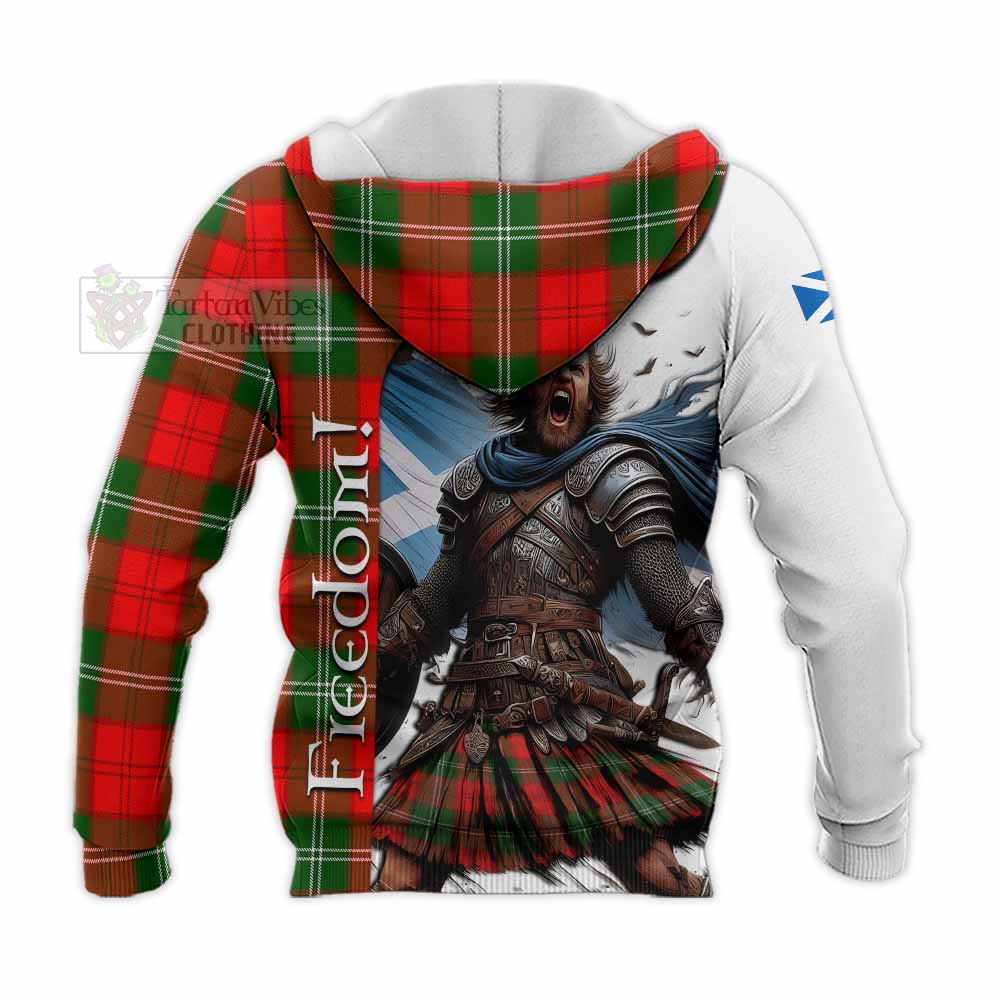 Tartan Vibes Clothing Gartshore Crest Tartan Knitted Hoodie Inspired by the Freedom of Scottish Warrior